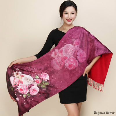 Cheongsam de Satén Doble Capa con Bufanda Tradicional - Image 38