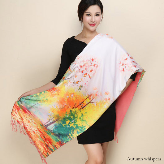 Cheongsam de Satén Doble Capa con Bufanda Tradicional - Image 4