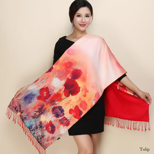 Cheongsam de Satén Doble Capa con Bufanda Tradicional - Image 12