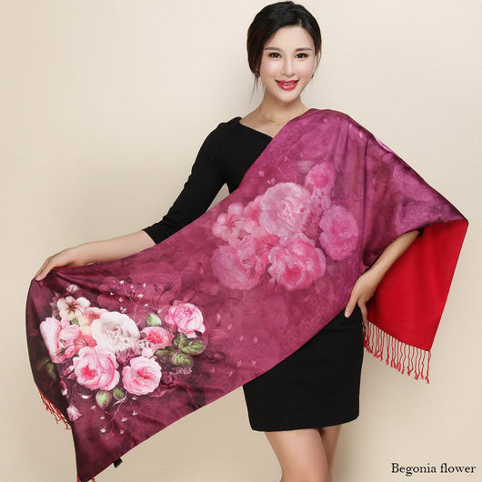 Cheongsam de Satén Doble Capa con Bufanda Tradicional - Image 17