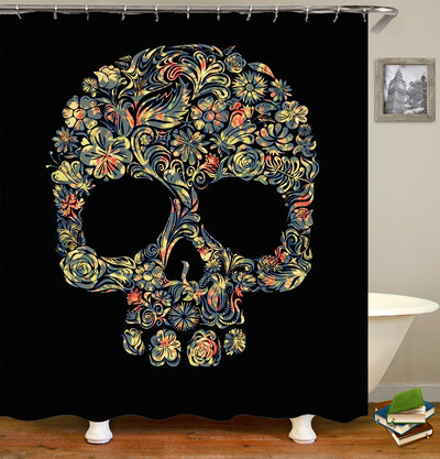 Cortina de Baño Impermeable con Patrón de Calaveras - Decoración Halloween - Image 7