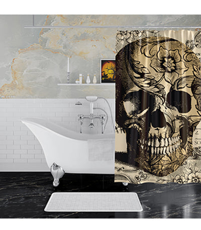 Cortina de Baño Impermeable con Patrón de Calaveras - Decoración Halloween - Image 9