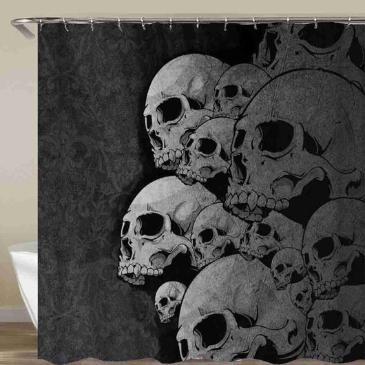 Cortina de Baño Impermeable con Patrón de Calaveras - Decoración Halloween - Image 10