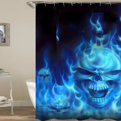 Cortina de Baño Impermeable con Patrón de Calaveras - Decoración Halloween - Image 3