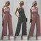 Jumpsuit Casual de Piernas Anchas con Tirantes Ajustables