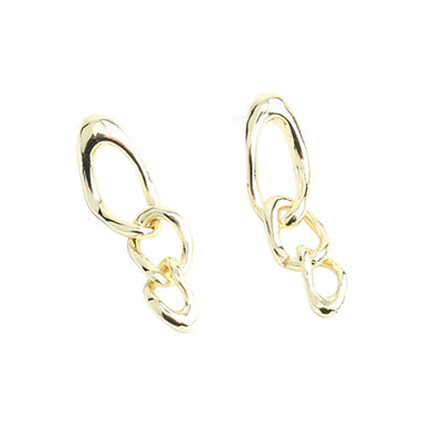 Aretes de Metal Brillante con Diseño Europeo y Americano - Image 7