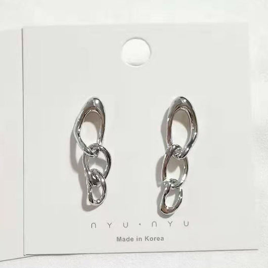 Aretes de Metal Brillante con Diseño Europeo y Americano - Image 8