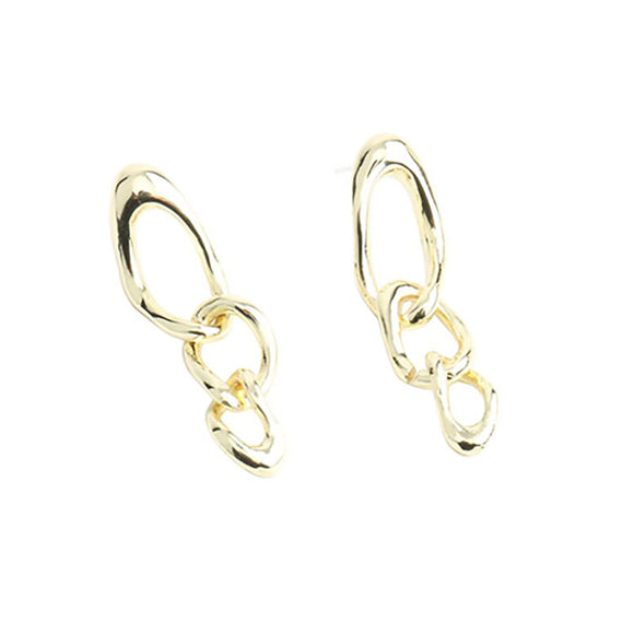 Aretes de Metal Brillante con Diseño Europeo y Americano