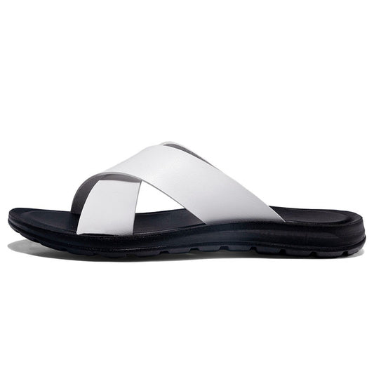 Pantuflas Hombre Cuero Suave Suela Flexible Zapatos Playa Casual