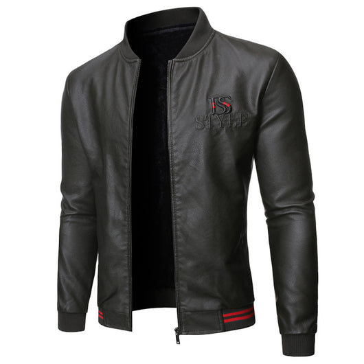 Cardigan de Cuero Lavable Slim Fit con Cuello Alzado y Cierre - Image 6