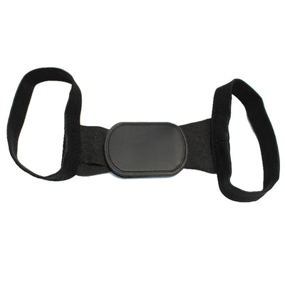 White posture correction belt with adjustable shoulder straps and a central rectangular pad for back support. - Image 15