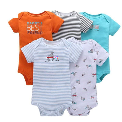 Pack de 5 Monos de Algodón para Bebé - Ropa de Verano Cómoda y Fresca - Image 4