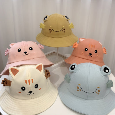 Sombrero Infantil con Diseño de Gatito y Rana - Protección Solar para Bebés - Image 12