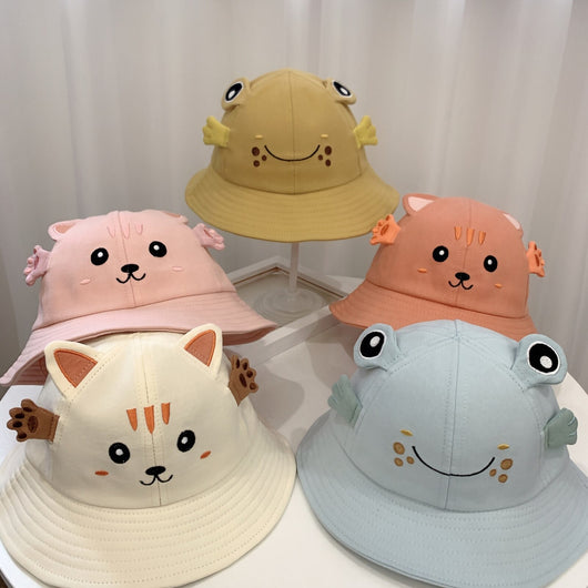 Sombrero Infantil con Diseño de Gatito y Rana - Protección Solar para Bebés - Image 12