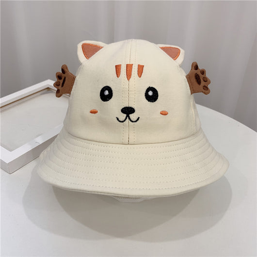 Sombrero Infantil con Diseño de Gatito y Rana - Protección Solar para Bebés - Image 2