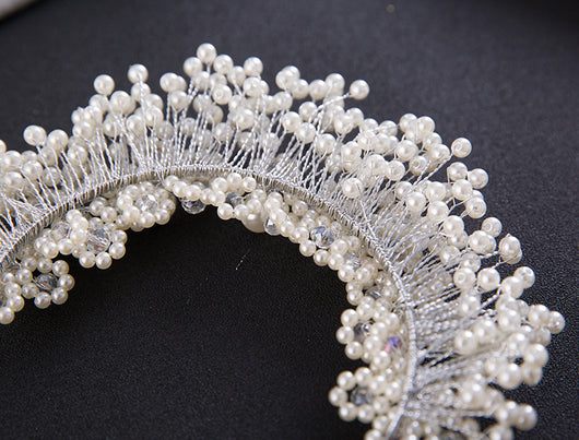 Accesorios para el Cabello de Novia Coreanos, Diademas de Perlas, Flores para Bodas - Image 12