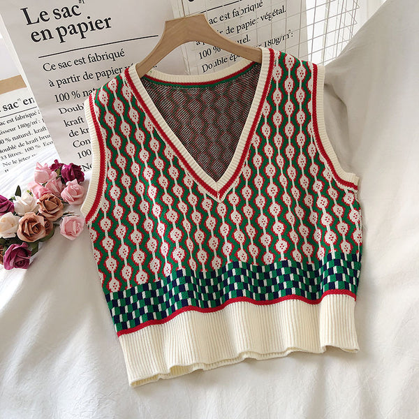 Chaleco Suelto Coreano sin Mangas Cuello en V para Mujer - Tendencia Actual