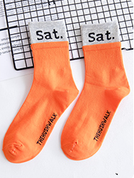 Calcetines Tubo de Algodón con Combinación de Letras y Colores para Mujer - Image 18