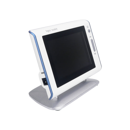 White electronic apex locator with a screen, power adapter, white cables, and various metal and black probes for endodontic root canal testing. - Image 6