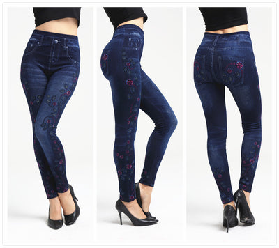 Leggings de Algodón con Estampado Floral de Enredadera Lateral - Image 8
