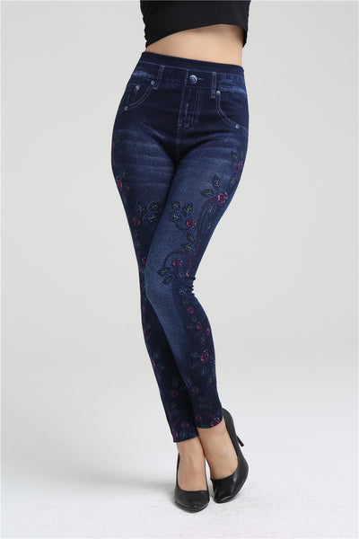 Leggings de Algodón con Estampado Floral de Enredadera Lateral - Image 4