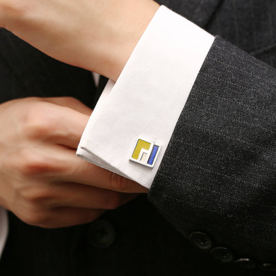 Camisa de Negocio Francesa para Hombre con Esmalte Cuadrado y Botones de Puño - Image 6