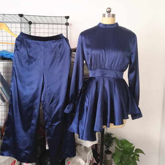 Pantalón Ancho de Seda - Traje Elegante - Image 10
