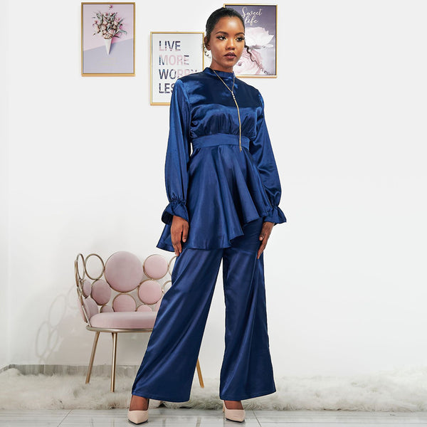 Pantalón Ancho de Seda - Traje Elegante