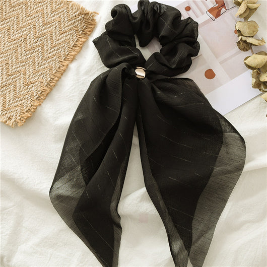 Aro para Cabello con Doble Moño y Cinta Plateada - Image 13
