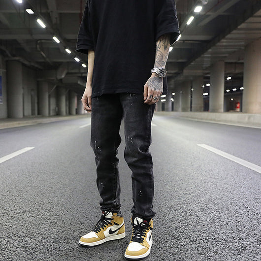 Jeans Gris Desgastado con Efecto Tinta - Corte Slim Elástico - Image 9