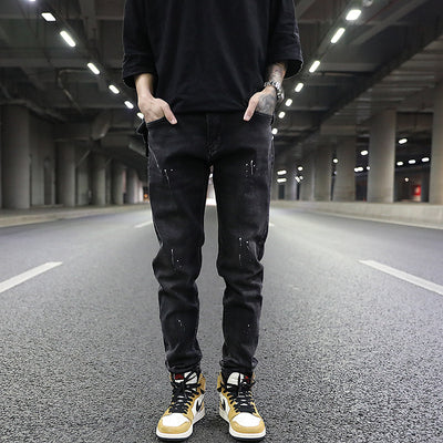 Jeans Gris Desgastado con Efecto Tinta - Corte Slim Elástico - Image 8