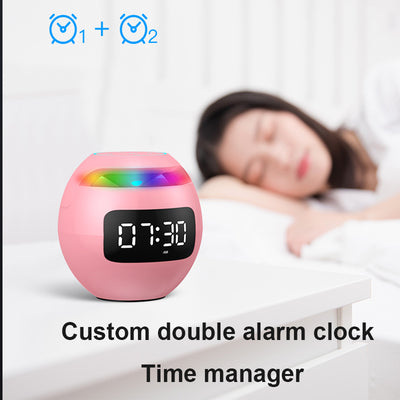 Parlante Bluetooth Dual con Alarma y Luz Nocturna Multicolor