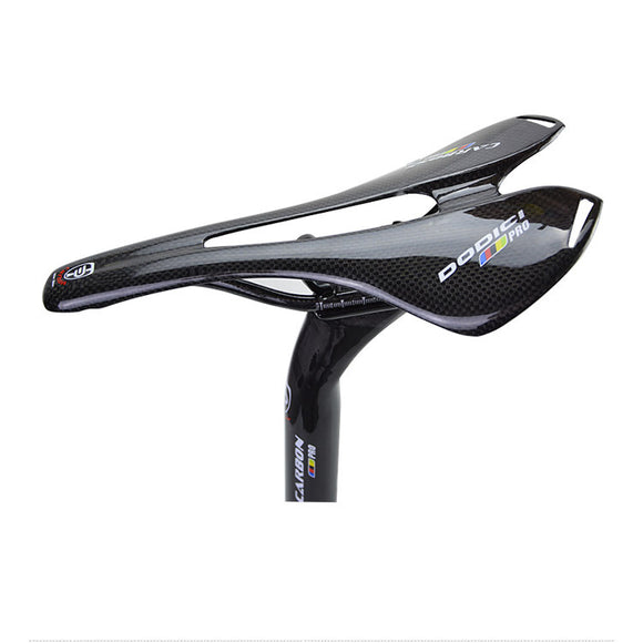 Sillín de Bicicleta DODICI Pro Fibra de Carbono 3K - Diseño Hueco Ultraligero