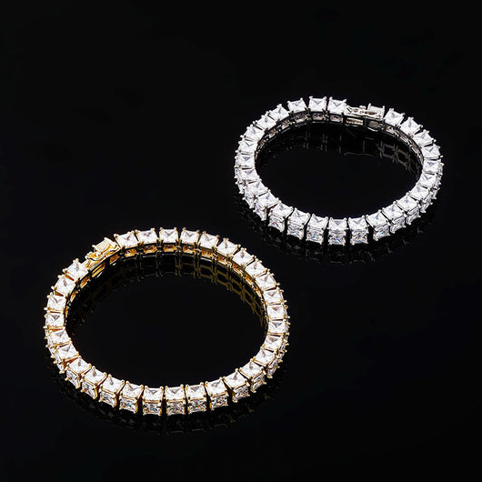 Pulsera Hip-hop Cuadrada Tres Lados con Zircones Completos - Image 6