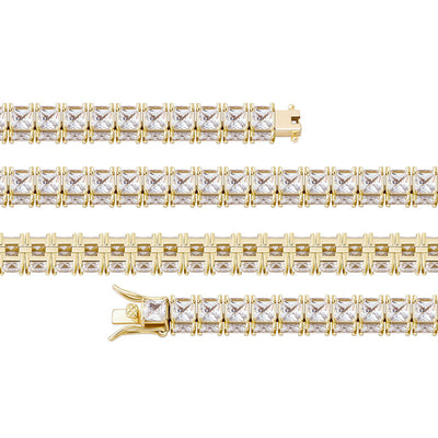 Pulsera Hip-hop Cuadrada Tres Lados con Zircones Completos - Image 10