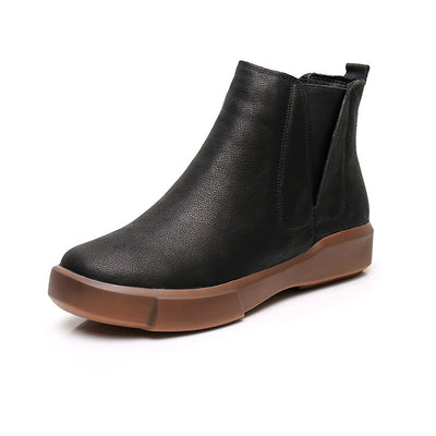 Botas Cortas Retro de Piel de Res Talla Grande para Mujer - Image 8