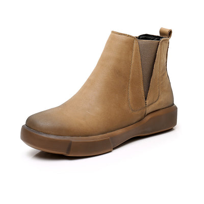 Botas Cortas Retro de Piel de Res Talla Grande para Mujer - Image 9
