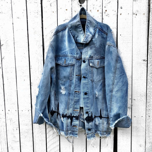 Blusa Jacket de Cuello Solapa con Mangas Largas y Detalles Rotos - Image 8