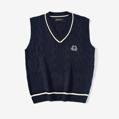 Chaleco Suéter Holgado para Hombre - Estilo Universitario Moderno - Image 8