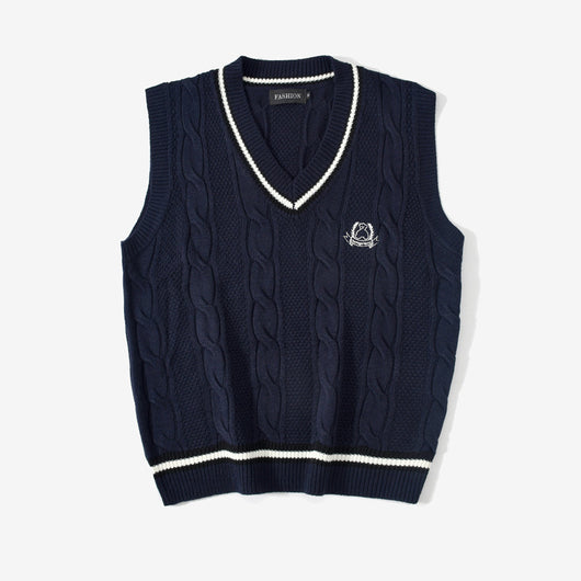 Chaleco Suéter Holgado para Hombre - Estilo Universitario Moderno - Image 8