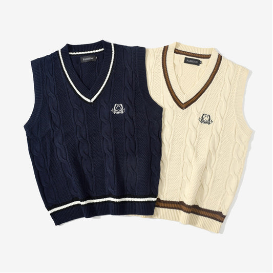 Chaleco Suéter Holgado para Hombre - Estilo Universitario Moderno