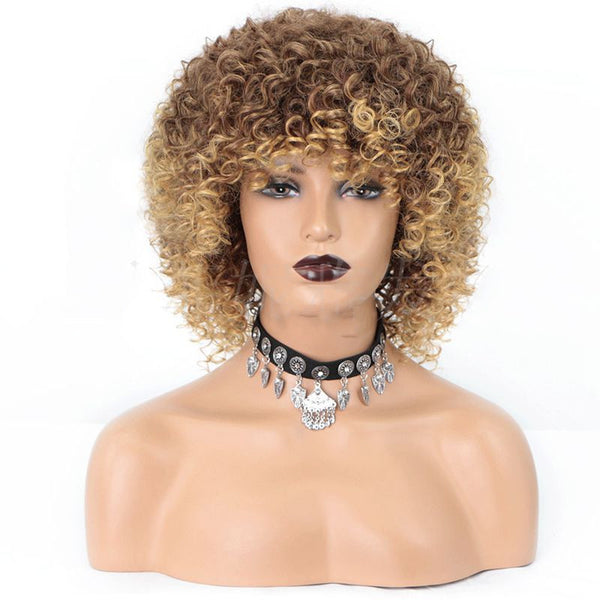 Peluca Rizada Africana Estilo Europeo - Cabello Explosivo Voluminoso