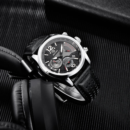 Reloj Deportivo Multifunción con Cronómetro y Correa de Cuero - Image 8