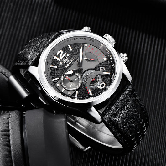 Reloj Deportivo Multifunción con Cronómetro y Correa de Cuero - Image 6