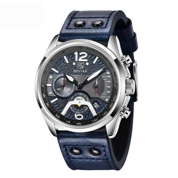 Reloj Deportivo Multifunción con Cronómetro y Correa de Cuero - Image 5
