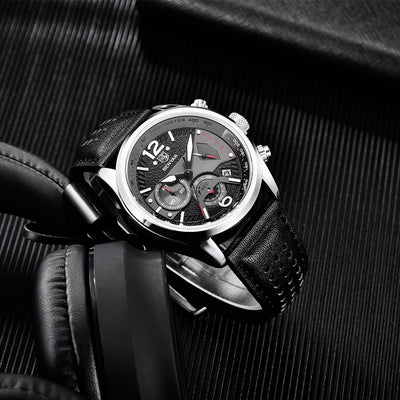 Reloj Deportivo Multifunción con Cronómetro y Correa de Cuero - Image 4
