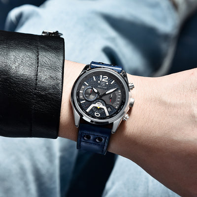 Reloj Deportivo Multifunción con Cronómetro y Correa de Cuero - Image 3