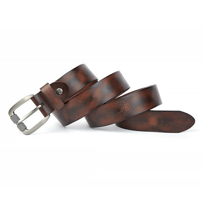 Cinturón de Cuero Curtido Vegetal para Hombre - Hebilla de Pasador Estilo Retro Vintage - Image 11