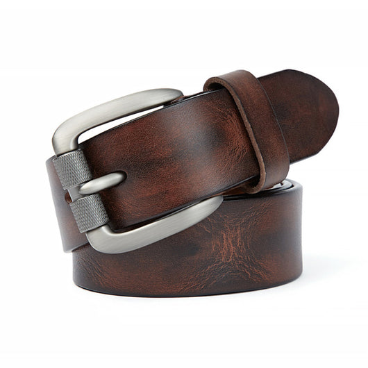 Cinturón de Cuero Curtido Vegetal para Hombre - Hebilla de Pasador Estilo Retro Vintage - Image 16