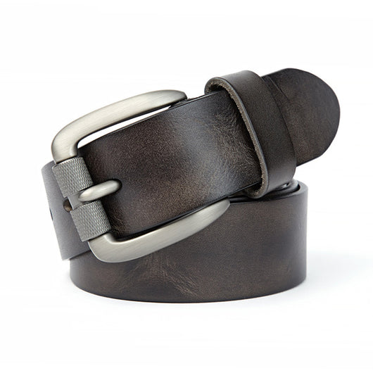 Cinturón de Cuero Curtido Vegetal para Hombre - Hebilla de Pasador Estilo Retro Vintage - Image 6